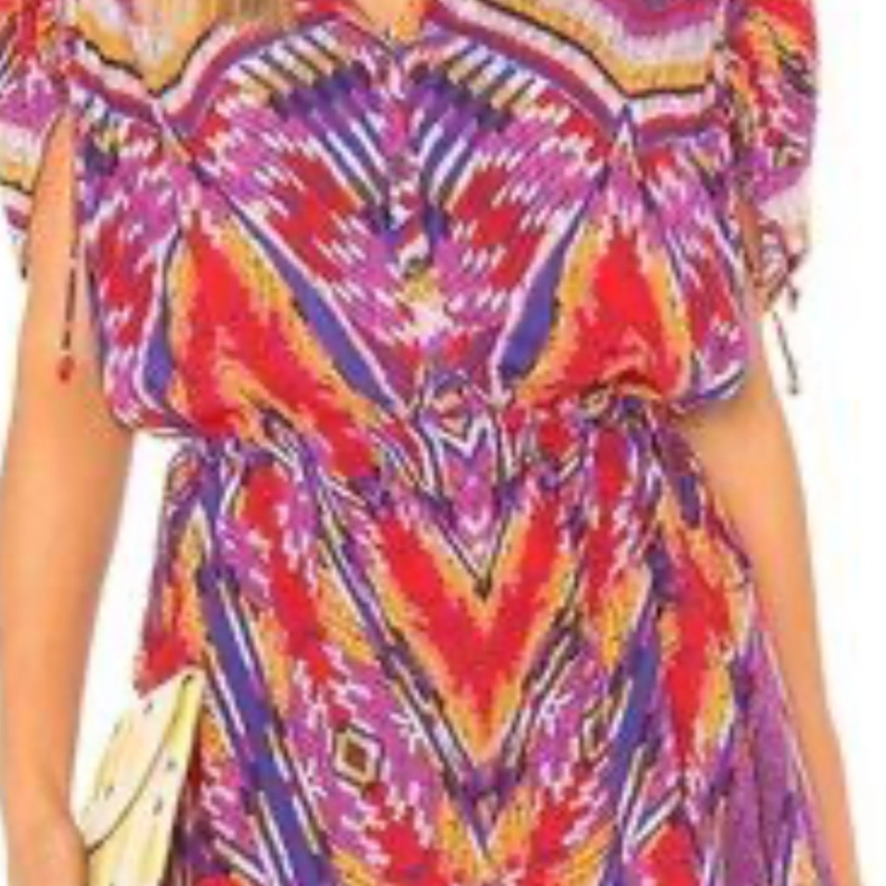 Free People Multicolor Patterned Romper Euc Size … - image 7